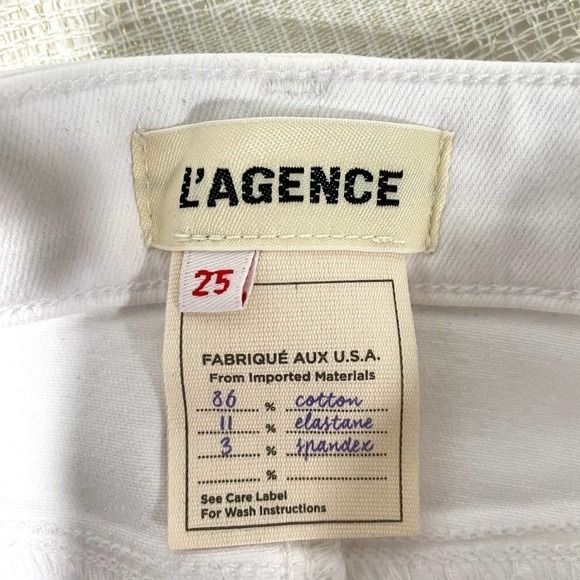 L'AGENCE NWOT Rochelle High Rise Skinny Jeans Blanc Coated Size 25 - Picture 9 of 12